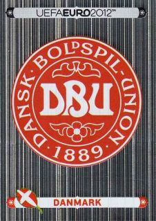 Fußball EM Euro 2012 Nr. 195 Wappen Logo Dänemark Danmark DE