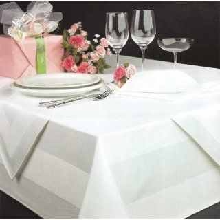 Damast Tischdecke weiß   130 x 280 cm   bei 95°C waschbar 