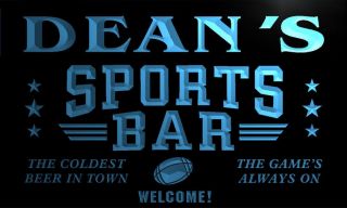 tj1236 b Deans Sport Bar Beer Pub Club Neon Light Sign
