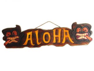 Hawaii Maske Südsee Style Wandbrett Aloha Bild Holzbild