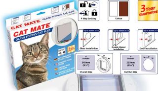Katzenklappe Pet Mate, Nr. 210 4 Wege für Glasscheiben, manuell