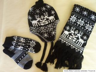 Cooles Winterset mit Mütze Schal und Handschuhe **NEU** flauschig