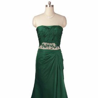 Qpid Showgirl grüne elegante schulterfreies langes Abendkleid Prom