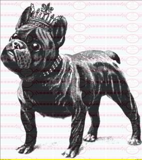 Shabby Vintage Bügelbild French Bulldoge Mops NO. 246