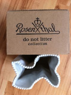 Rosenthal   Do not litter   Tütenvase weiß 22 cm *NEU in OVP*