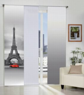 Flächenvorhang Schiebevorhang Vorhang Digitaldruck Eiffelturm grau