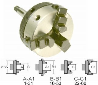 22524 Dreibackenfutter Schaft 6mm für LORCH Uhrmacherdrehbank