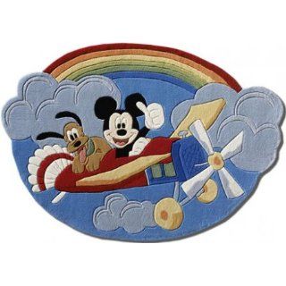 Kinderteppich Disney Mickey Mouse Pluto Flugzeug 168x115cm 