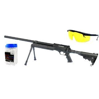 Intervention Metall Softair Sniper Rifle Set  Tactical Black inkl
