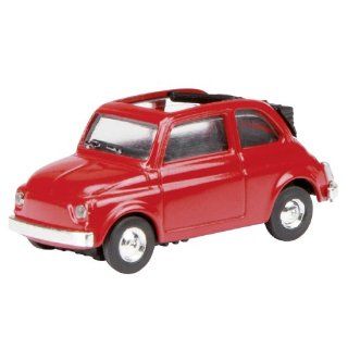   Fiat 500, rot 187 mit geöffnetem Dach, Kennzeichen FÜ   SC 174
