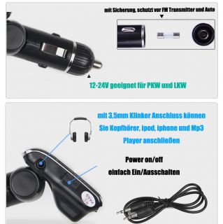FM Transmitter  Player für 12 24V Auto PKW LKW Car Radio SD TF USB