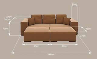 Designsofa (B x T) 248 cm x 97 cm