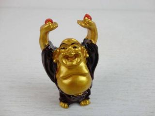 6er Set Budai Figuren lachende Glücksbringer Happy Buddha Hotei 6cm