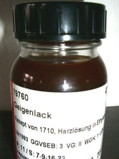 Geigenlack n. Rezept von 1710 Geige Reparatur Lack 20ml Schellack