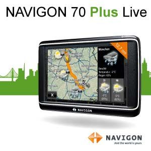 Der neue NAVIGON 70 Plus Live   bringt Sie jederzeit auf den neusten