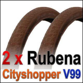 2x Rubena Cityhopper V 99 28x2.00  52 622 Fahrrad Reifen braun 1Paar