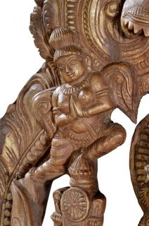 073 Großer Hausaltar indischer Gott Shiva zusammen mit Parvati Holz