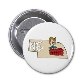 Nebraska NE Map & Cartoon Pins
