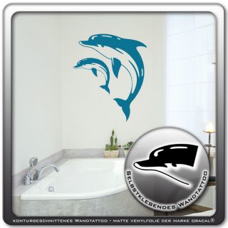 Wandtattoo  Delphine Wal Fisch Meer  Sticker l WT294