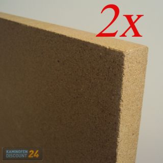 2x 30mm Vermiculite Platte 400 x 300 mm Schamotte Ersatz Vermiculit