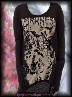 Top Shirt Longshirt Darkness Fledermaus Gothic Horror Punk schwarz S