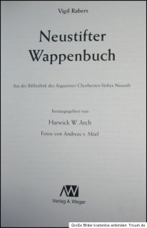 2001 Vigil Rabers Neustifter Wappenbuch Augustiner Chorherren Stift