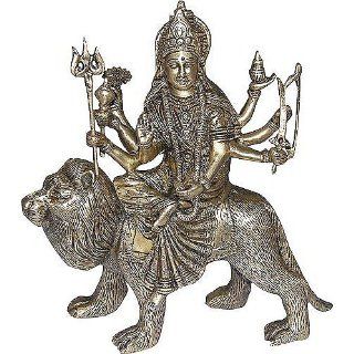 Geschenke Für Mutter Göttin Durga Messing Statue sitzend auf Löwen