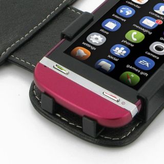 PDair Leder Tasche Book für Nokia Asha 311 in schwarz Handy Hülle