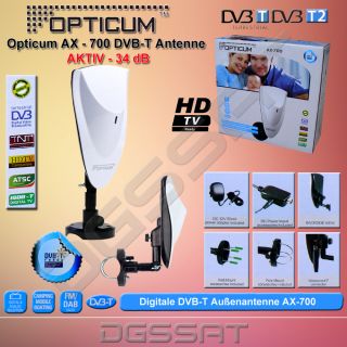 Opticum AX700 DVB T Außenantenne HDTV Antenne Aktiv Full HD Ready AX
