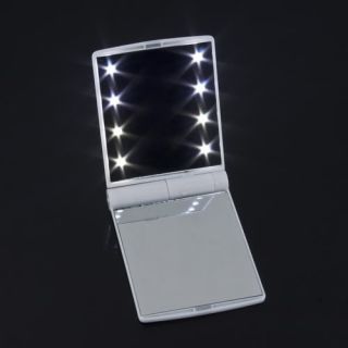 Pocket 4 Colors Cosmetic Mirror 8 LED Light Lamps DIY Fashion Make up