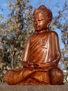 Sehr schöner BUDDHA Meditation Mönch HOLZ BUDDA Feng Shui 331
