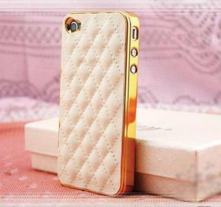 Luxus Apple iPhone 5 Gold Chrom Echt Leder Tasche Schutz Hülle Case