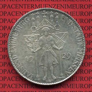 Weimarer Republik 5 Mark 1929 E Meißen J. 339 Silber