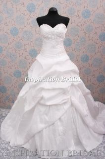 UK Designer Wedding dress bridal gown size 10 12 14 18 2406 taffeta