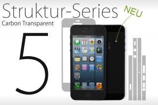 iPhone 5 Skin Carbon Struktur Folie   transparent   Handy Skins Mobile