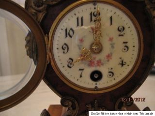 Lenzkirch Tischuhr Kaminuhr 1880 Antik Uhr Standuhr Stutzuhr Messing