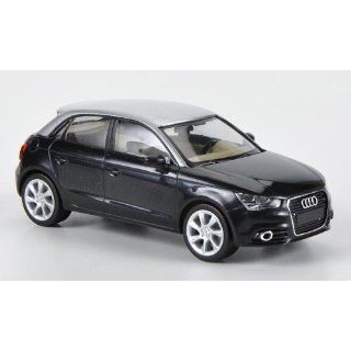 Audi A1 Sportback, schwarz/silber, Modellauto, Fertigmodell, Herpa 1