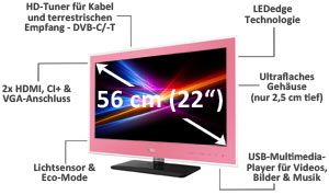 TCL L22E3150C LED TV mit DVB C/ T, 2x HDMI & USB Multimedia Player