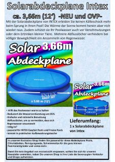 Wärmespeichernd Pool Cover Ø 366 cm Solar Abdeck Plane