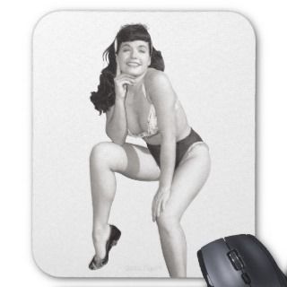 Bettie Page with a Beautiful Smile and Legs Pinup2 Mouse Pads