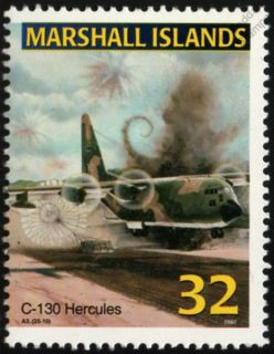 USAF LOCKHEED C 130 HERCULES Transport Aircraft Airplane Mint Stamp #1