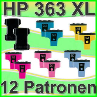 12 HP 363XL DRUCKER PATRONE PHOTOSMART 8250 C5180 C6180 C6280 C7180