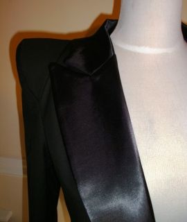 Padded Power Shoulder Long Cocktail Blazer Jacket with Balmain Gift UK