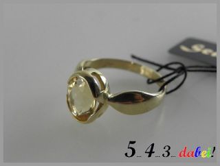Scala Damen Ring Fingerring 375 er Gold Gelbgold mit Citrin Gr. 18