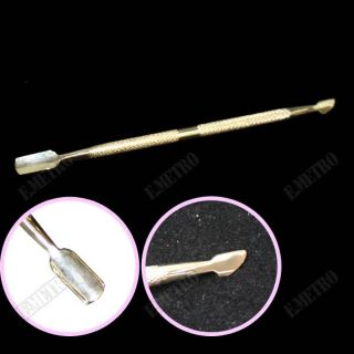 Pro Gold color Nail Cuticle Remover Spoon Pusher Manicure Pedicure