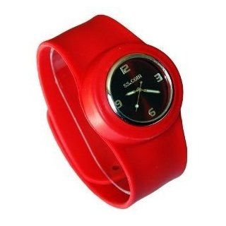 Rot Aufklatsch Uhr mit Armband aus Silicon
