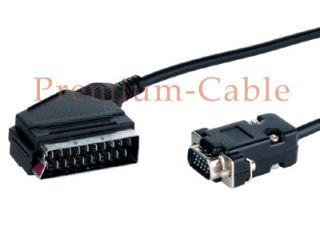 Premium Scart Ausgang  VGA Eingang Kabel 2m AV PC TV
