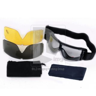 X800 Tactical Goggle UV400 Protection Transparent Black Yellow Lens