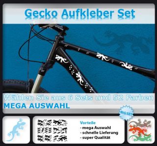 Fahrrad Aufkleber Gecko Geko Gekko & Spuren ***NEU***