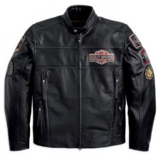 Harley Davidson Black Ridge Leather Jacket 97115 12VM Herren Outerwear